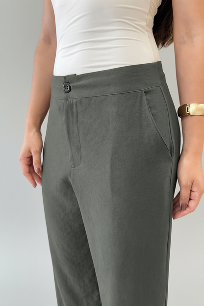 Kit 2 Calças Femininas de Alfaiataria Pantalona Cintura Alta