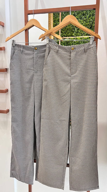 Calça Feminina Xadrez Vichy Elegante de Alfaiataria Andressa