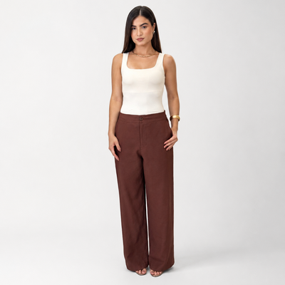 Kit 2 Calças Femininas de Alfaiataria Pantalona Cintura Alta