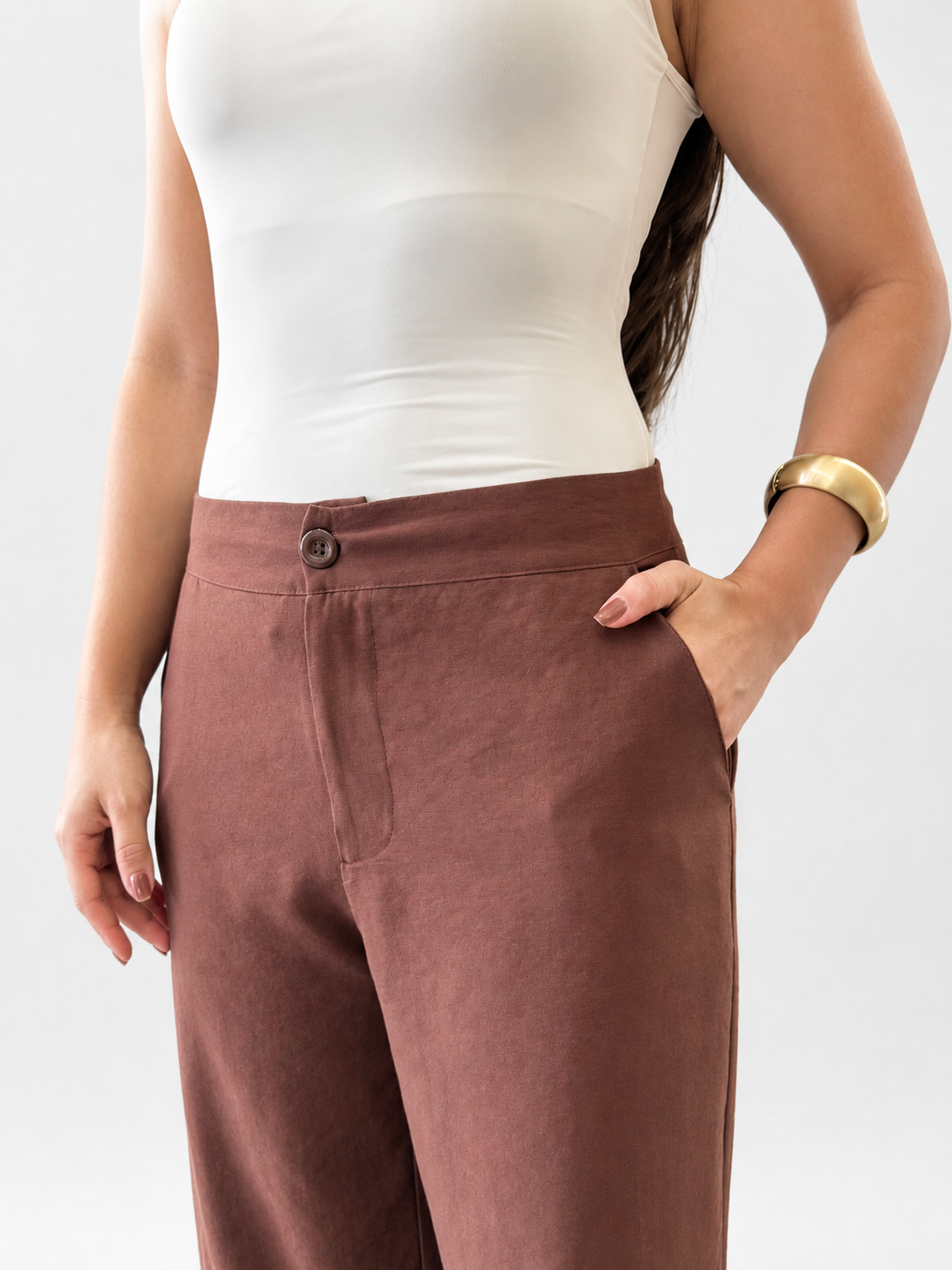 Kit 2 Calças Femininas de Alfaiataria Pantalona Cintura Alta