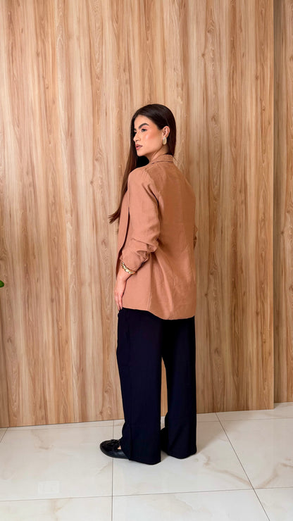 Blazer Leonara manga 3/4 drapeada