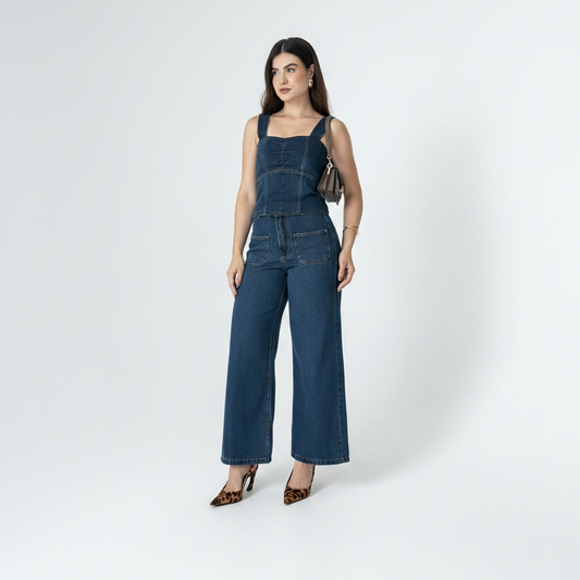 Calça Jeans Feminina Pantacourt Cintura Média BOGS