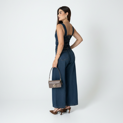 Blusa Jeans Feminina Regata com Elastex e Zíper BOGS