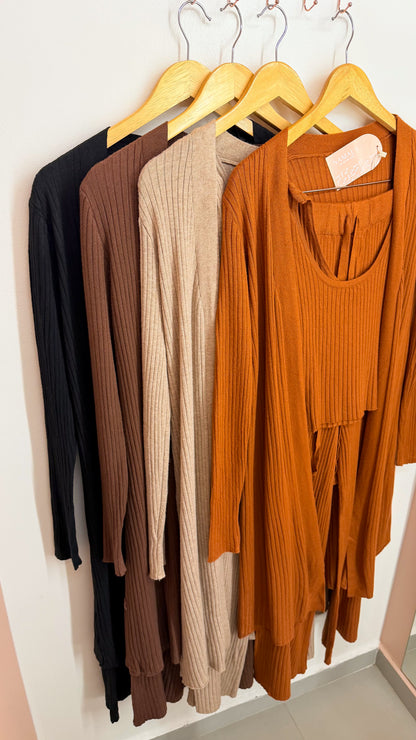 Conjunto Maxi Cardigã em Tricô Leve